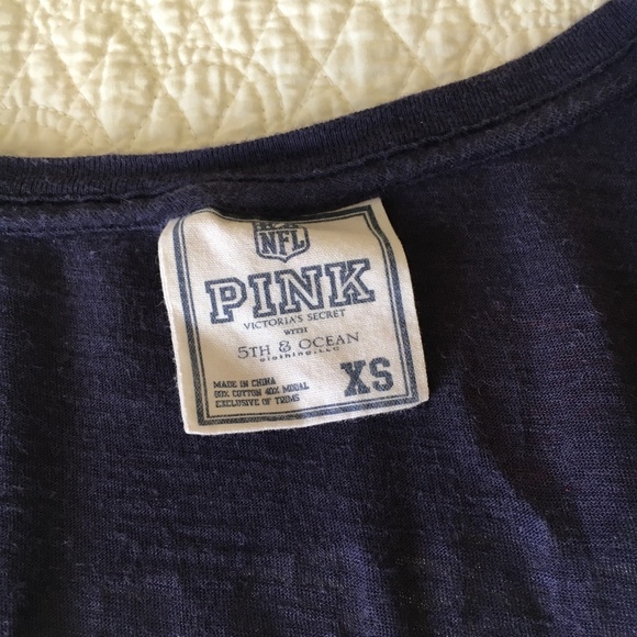 New England Patriots Victoria's Secret PINK Studded Tee T-Shirt Top XS - Picture 4 of 7